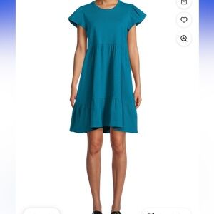 Time And Tru Teal Crewneck Dress XS 0-2